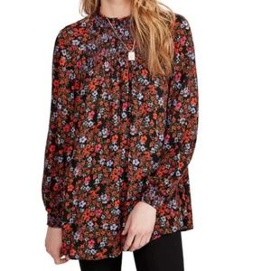 Free People Flowers in Her Hair Smock Detail Tunic Top Size Medium